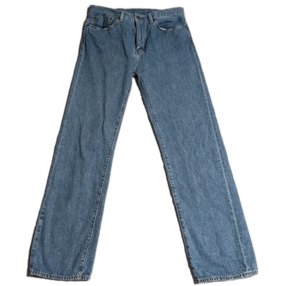 Levis 505 Jeans Mens 34x34‎ Light Wash 100% Cotton Regular Fit Straight Leg